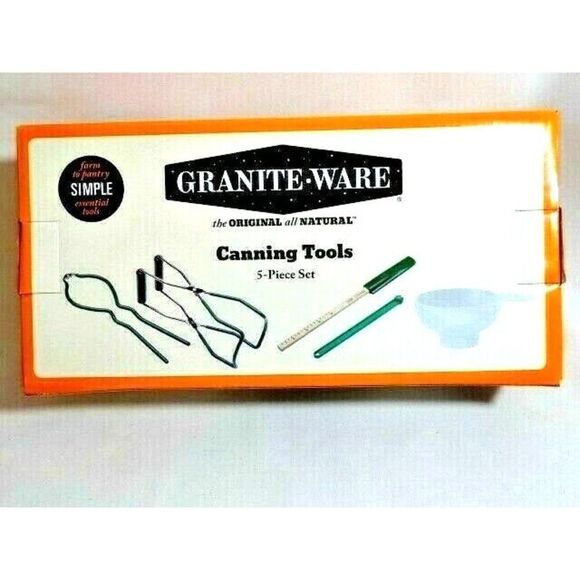 Granite Ware Canning Tools 5-pc Funnel Jar Wrench Magnetic Bubble Remover Lifter - Picture 3 of 4